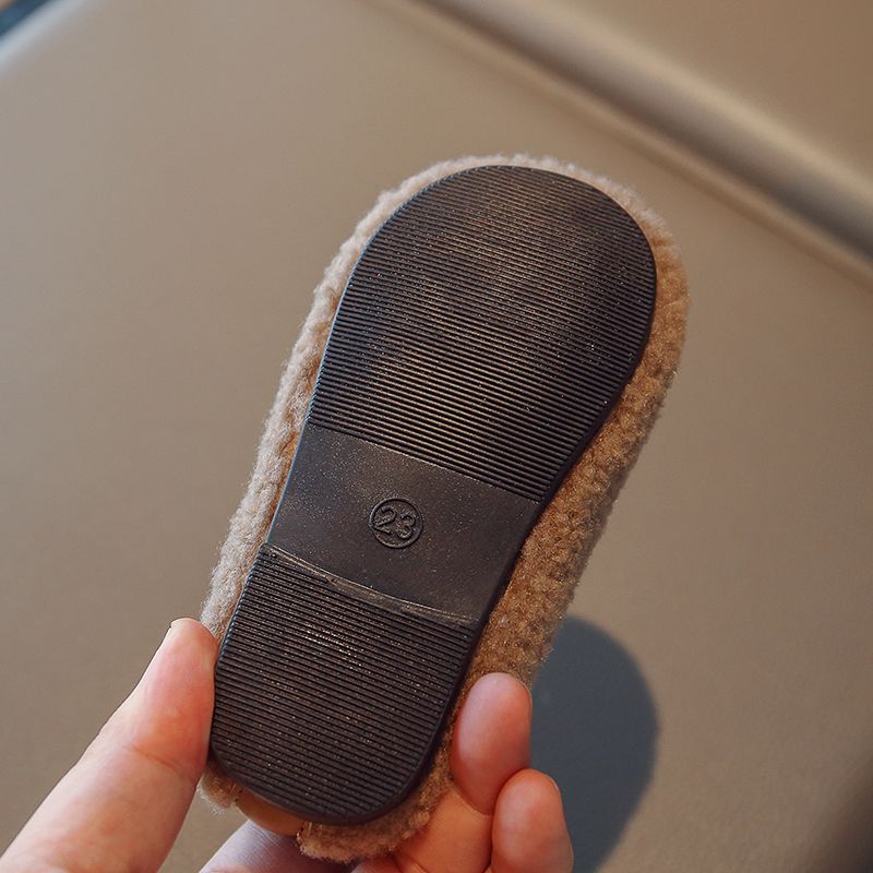Faux fur loafers for kids