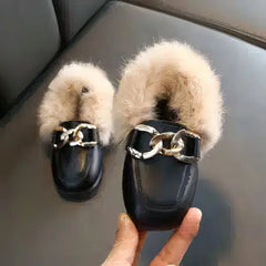 Filled loafers for girls, Black