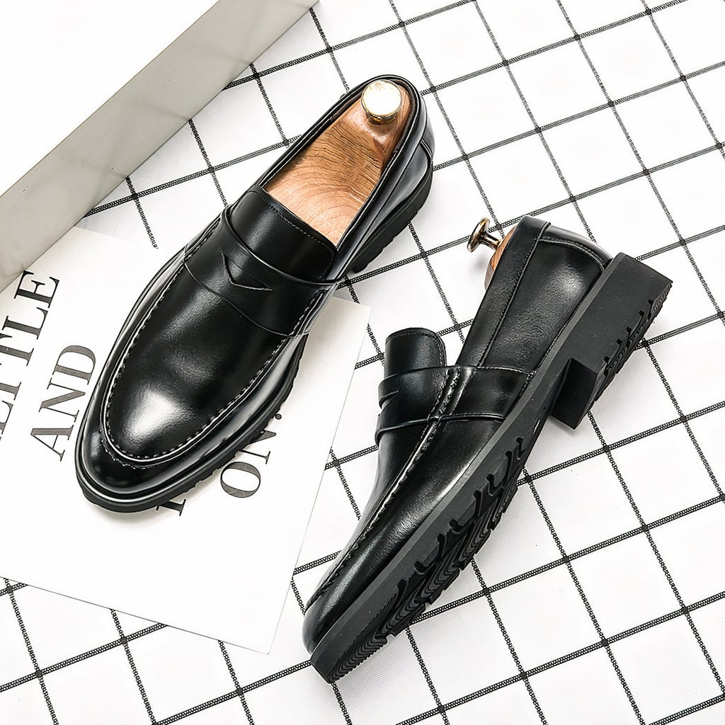 Formal leather-effect loafers for men