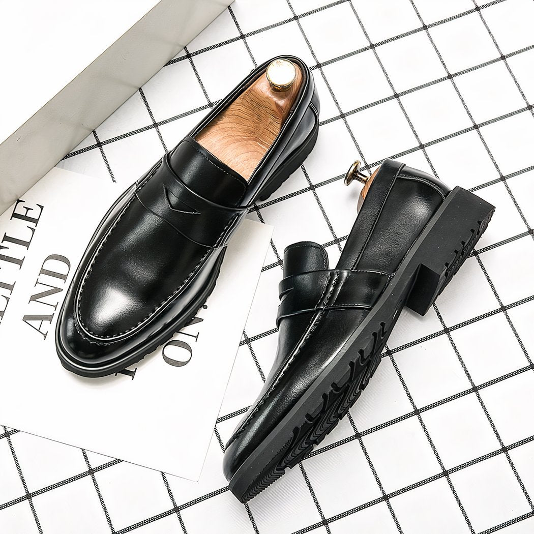 Formal leather-effect loafers for men