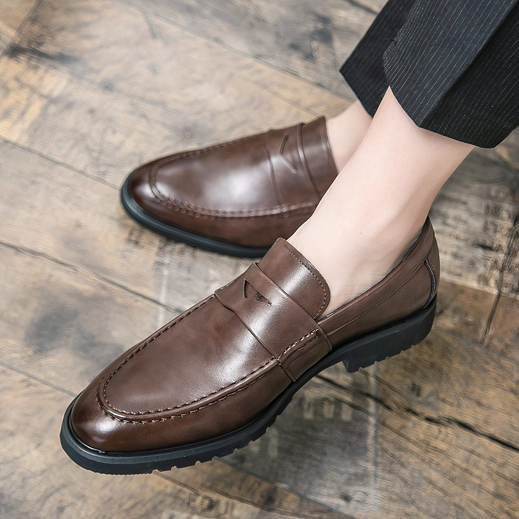 brown leather loafer for men