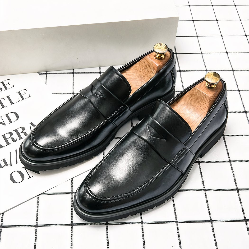 Formal leather-effect loafers for men