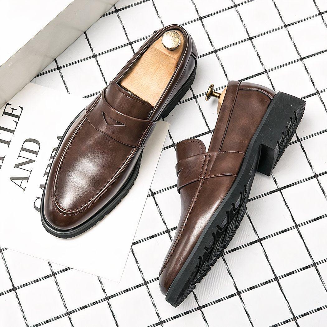 Formal leather-effect loafers for men