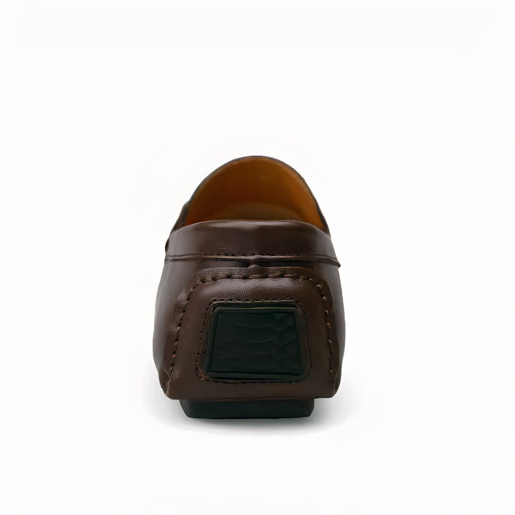 brown men's leather loafer