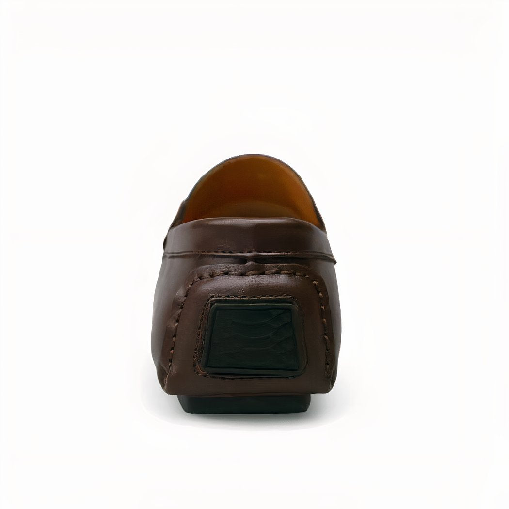 brown men's leather loafer
