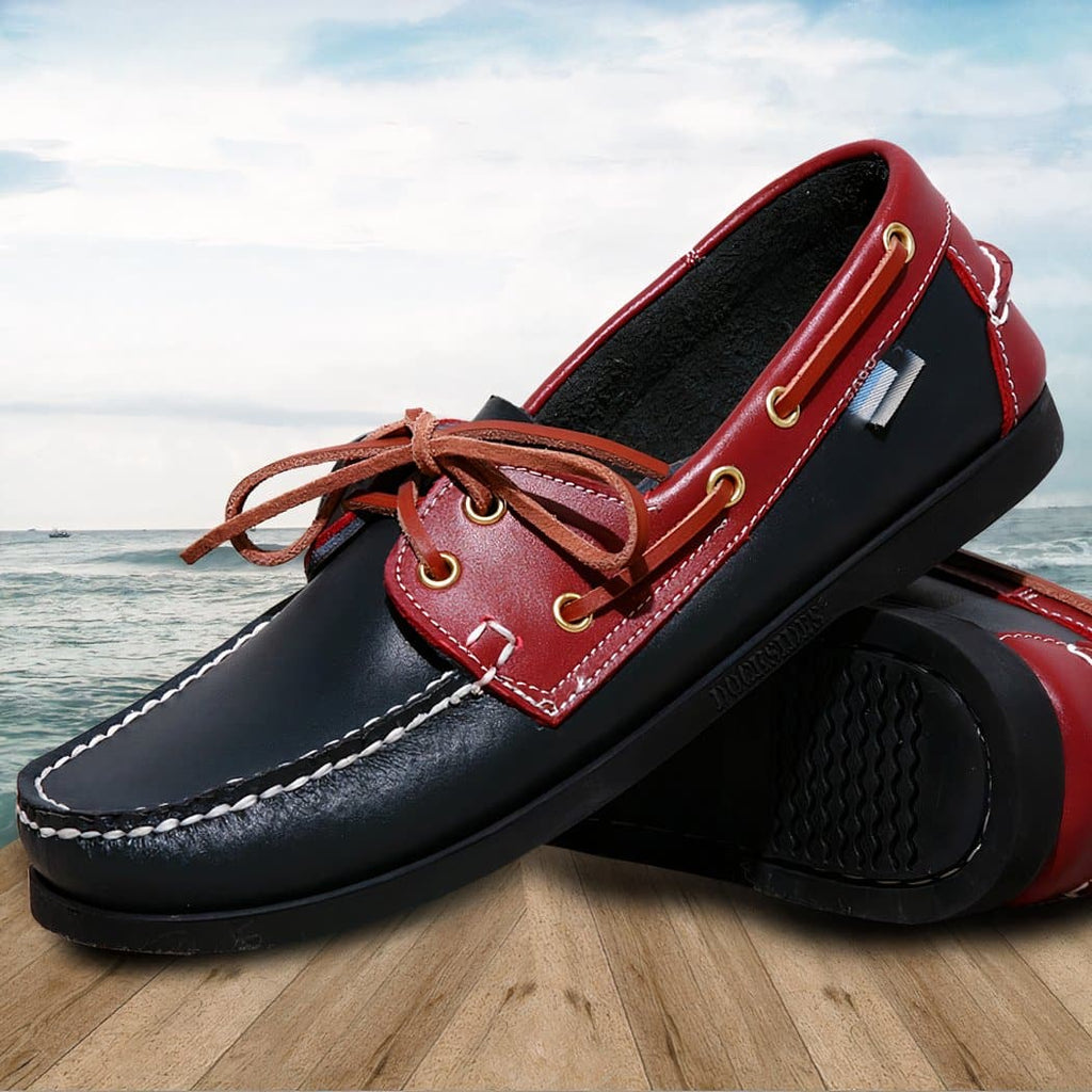 Genuine leather boat loafers, large sizes for men