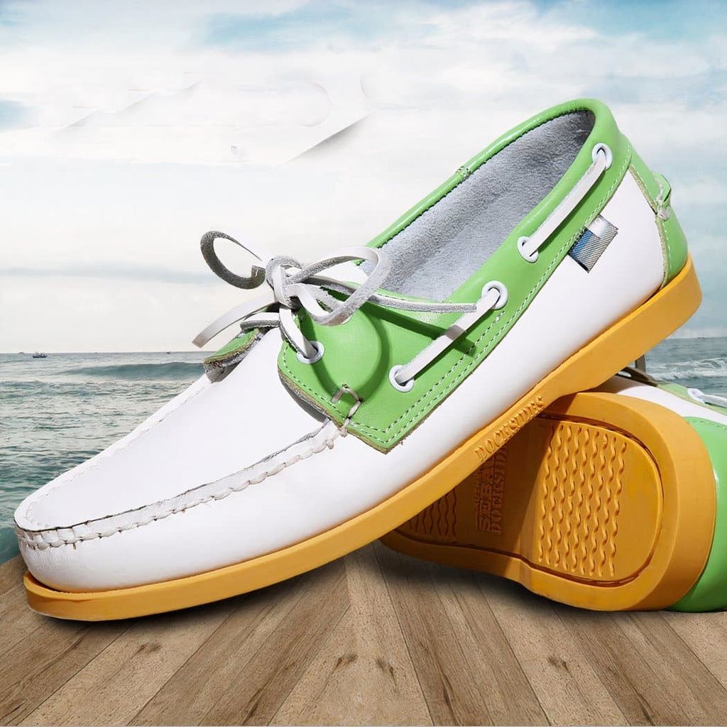 Genuine leather boat loafers, large sizes for men