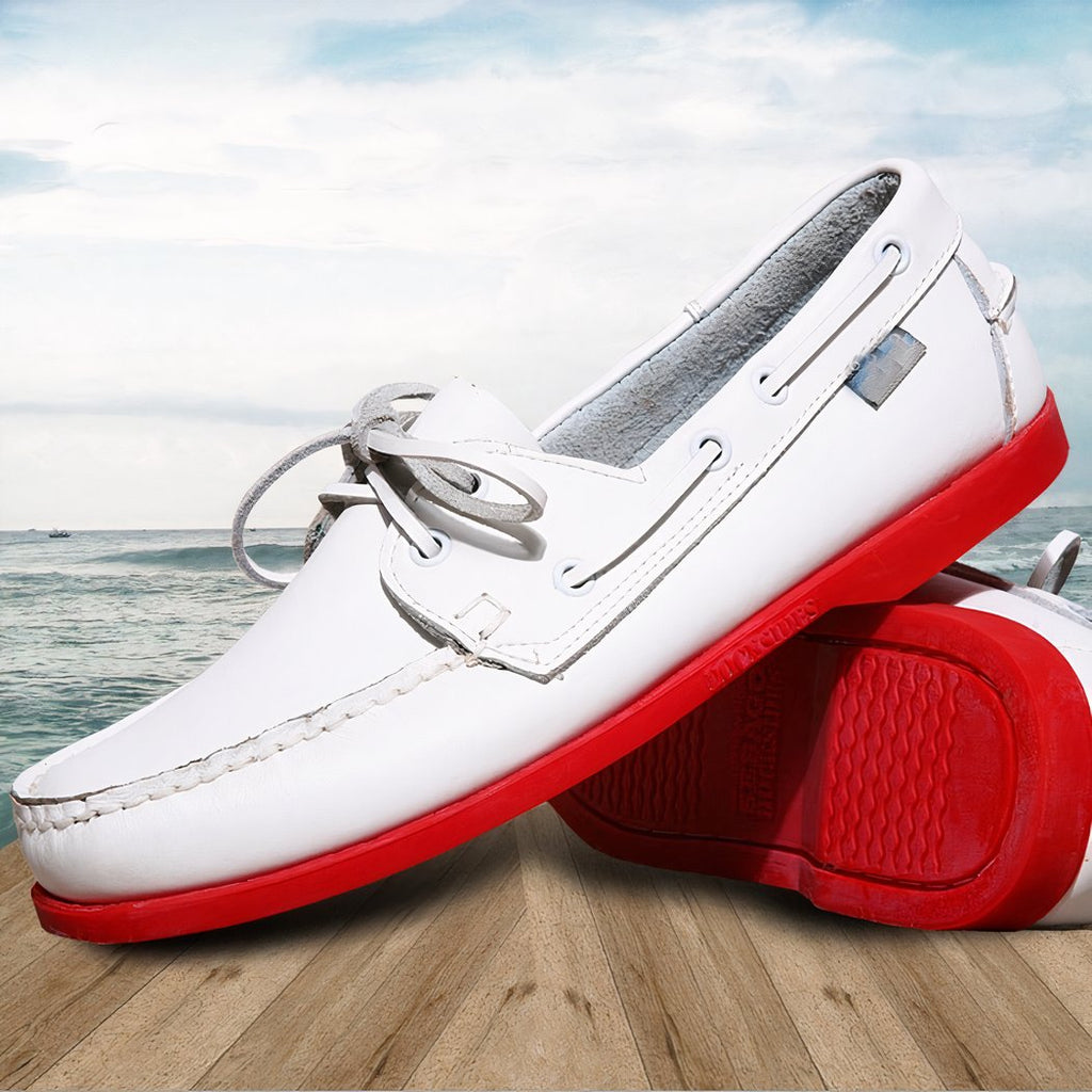 Genuine leather boat loafers, large sizes for men