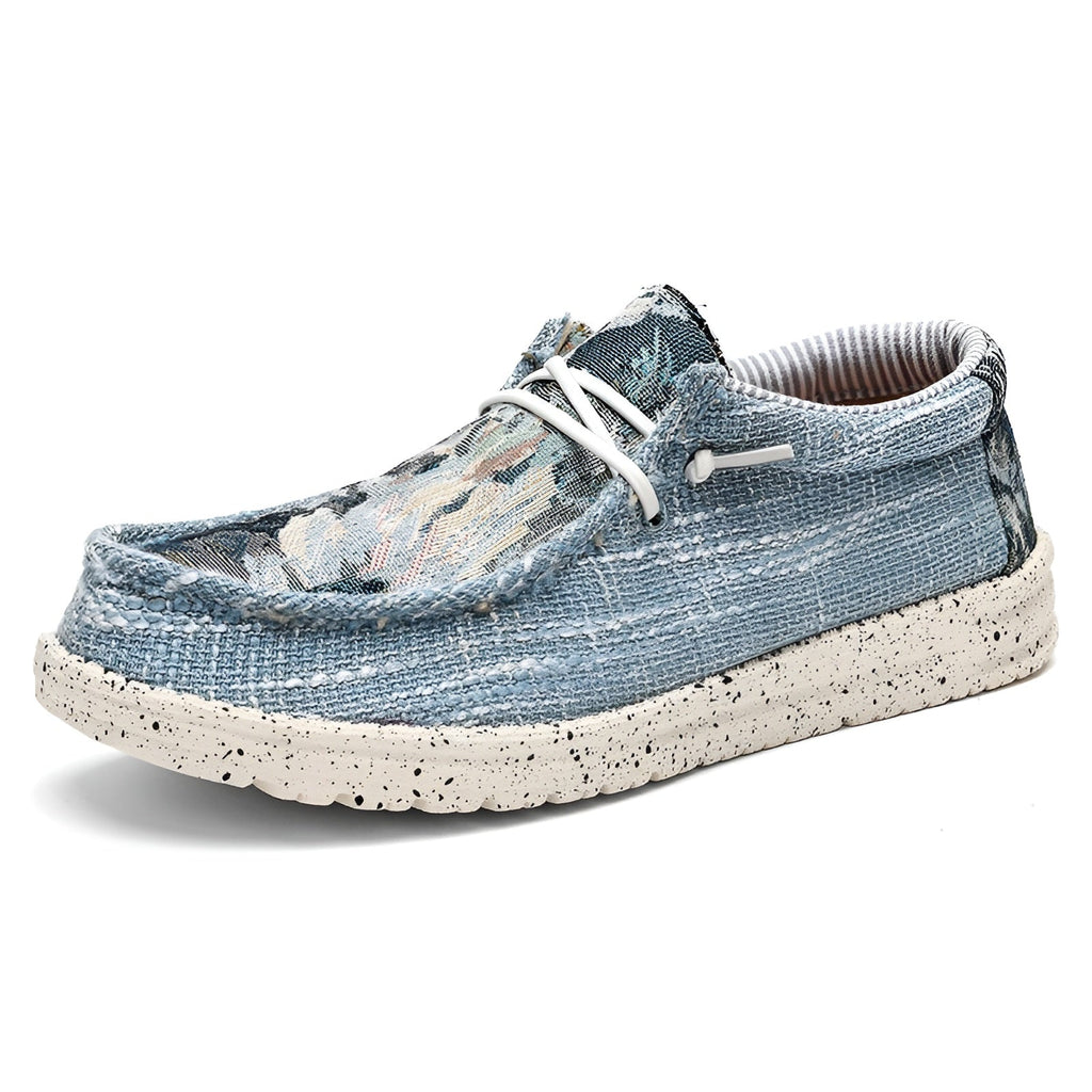 Men's fabric loafers with original patterns