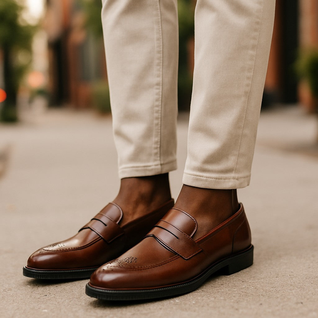 Men's wedding loafers in synthetic leather