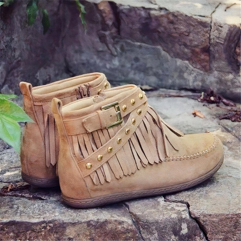 Native American Moccasins with bangs and buckles