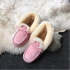 Indian winter moccasins in lined suede, Pink