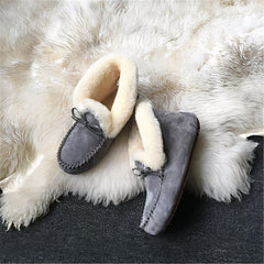 Indian winter moccasins in lined suede, Grey