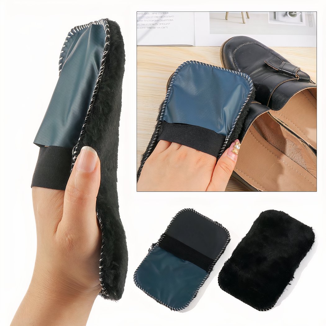 Leather shoe cleaning glove