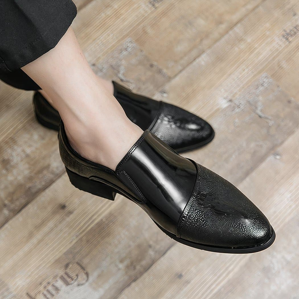 Luxury patent crocodile loafers for men