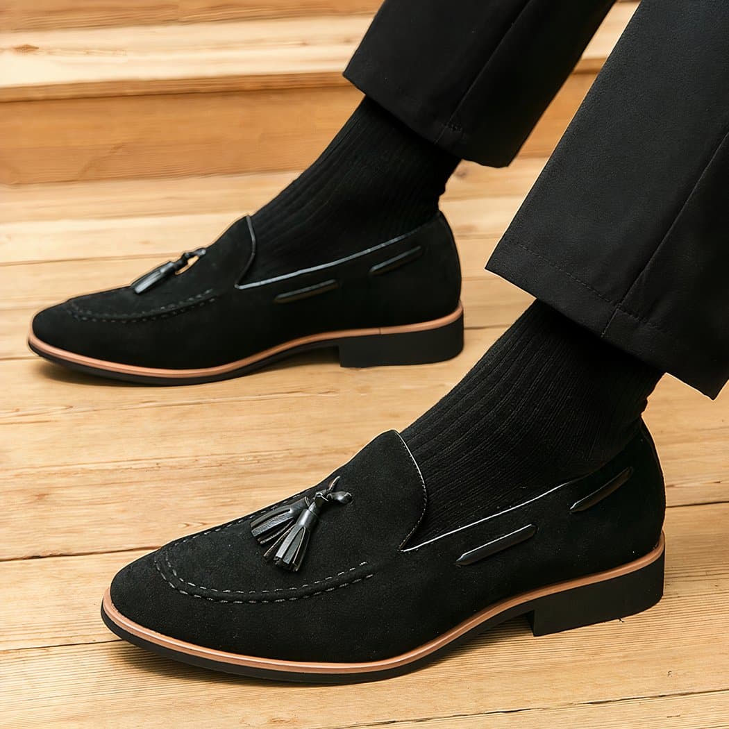 Men's casual suede tassel loafers