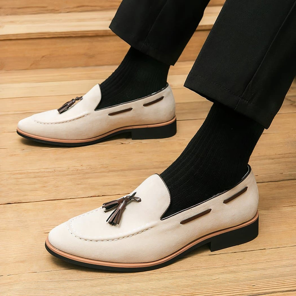 Men's casual suede tassel loafers
