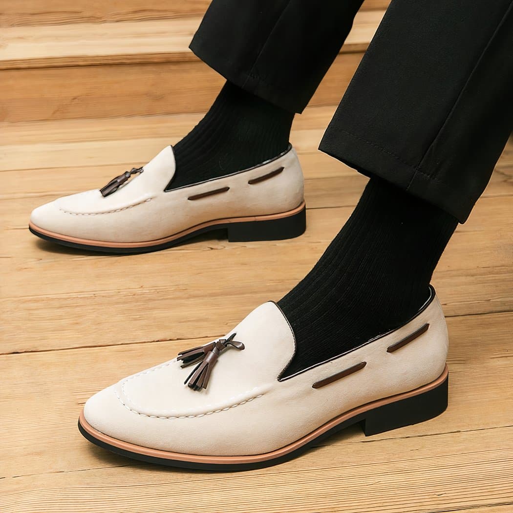 Men's casual suede tassel loafers