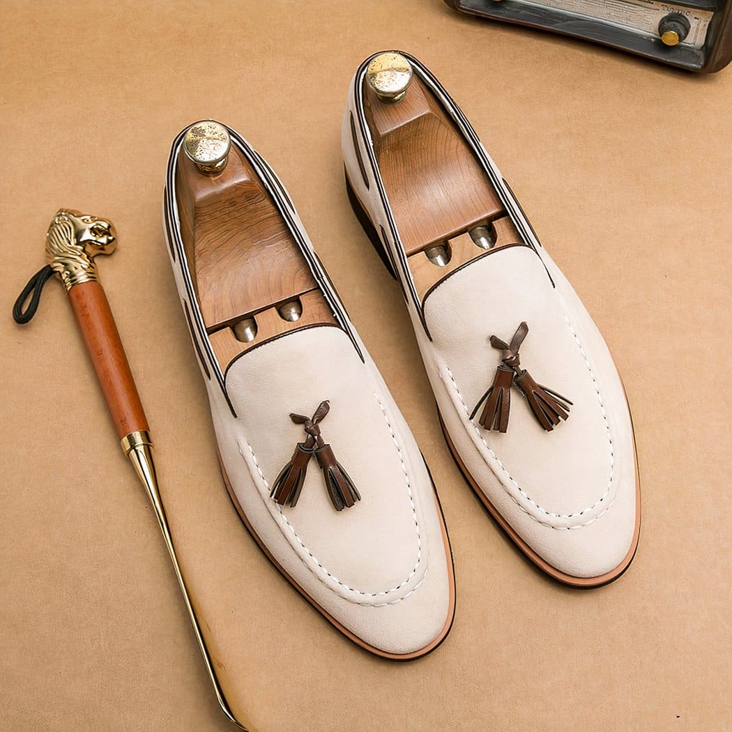 Men's casual suede tassel loafers