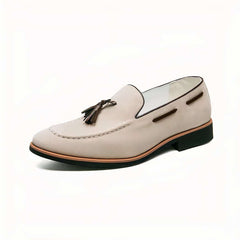 Men's casual suede tassel loafers, Beige