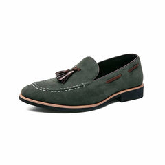 Men's casual suede tassel loafers, Green