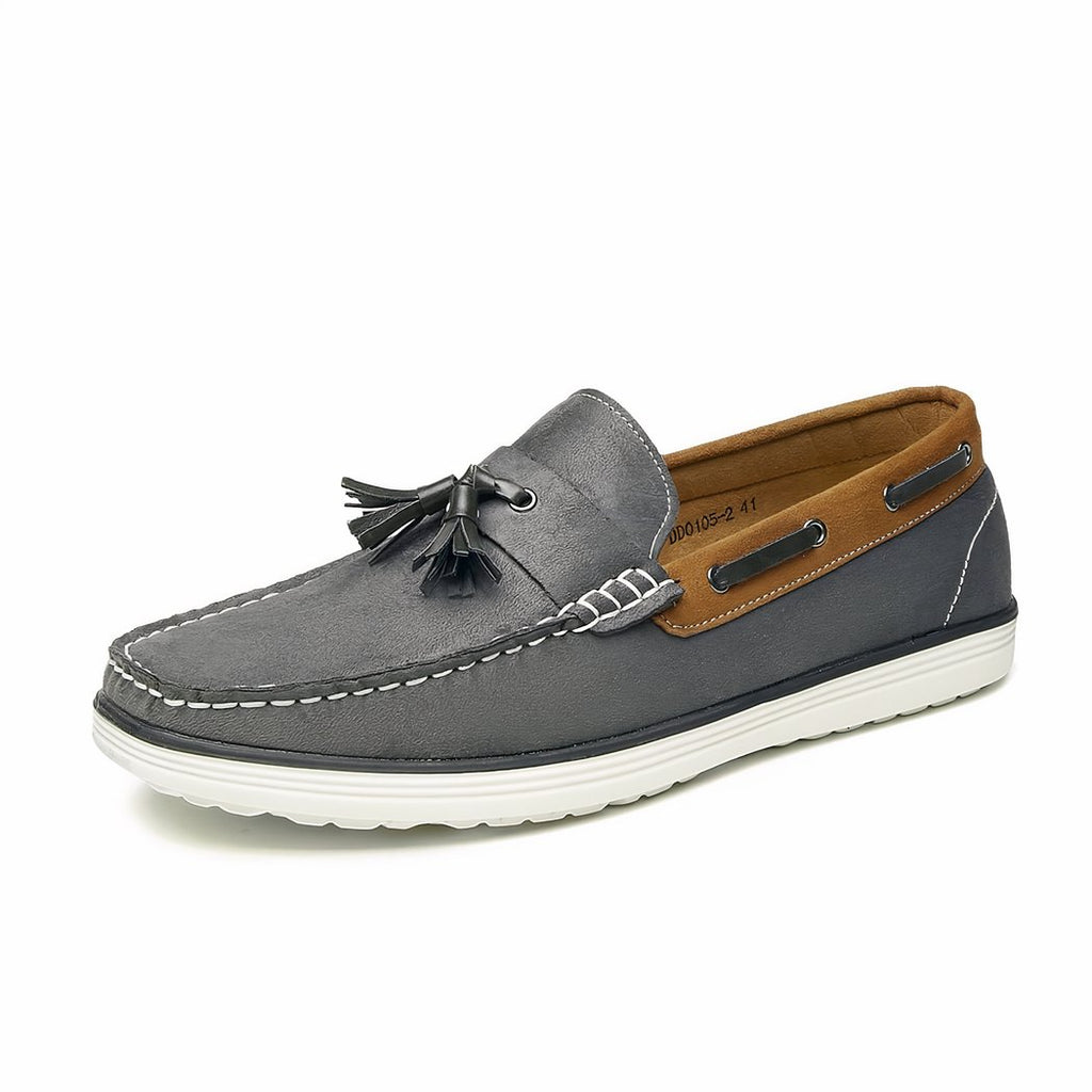 Men's synthetic suede boat loafers