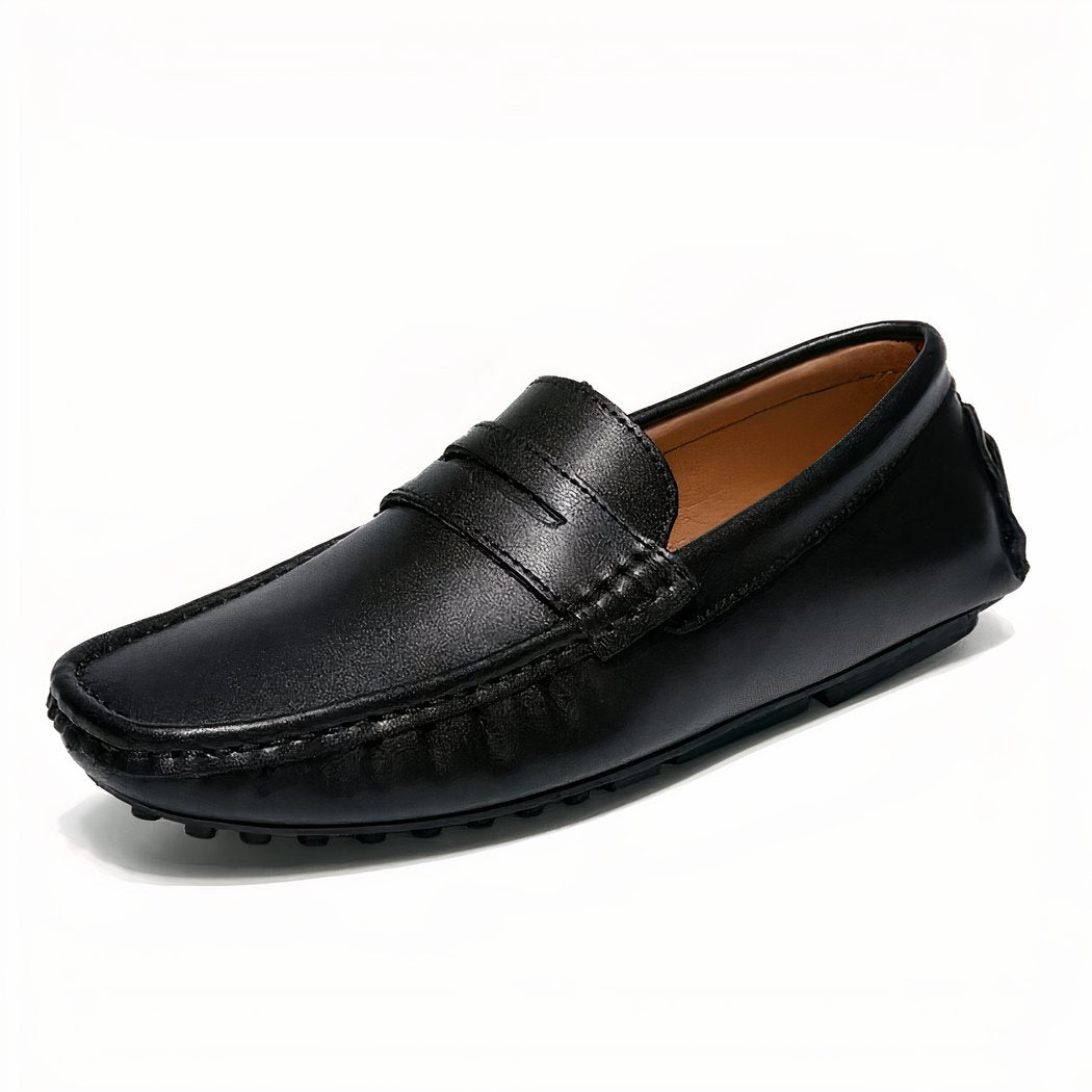 Men's synthetic leather flat loafers