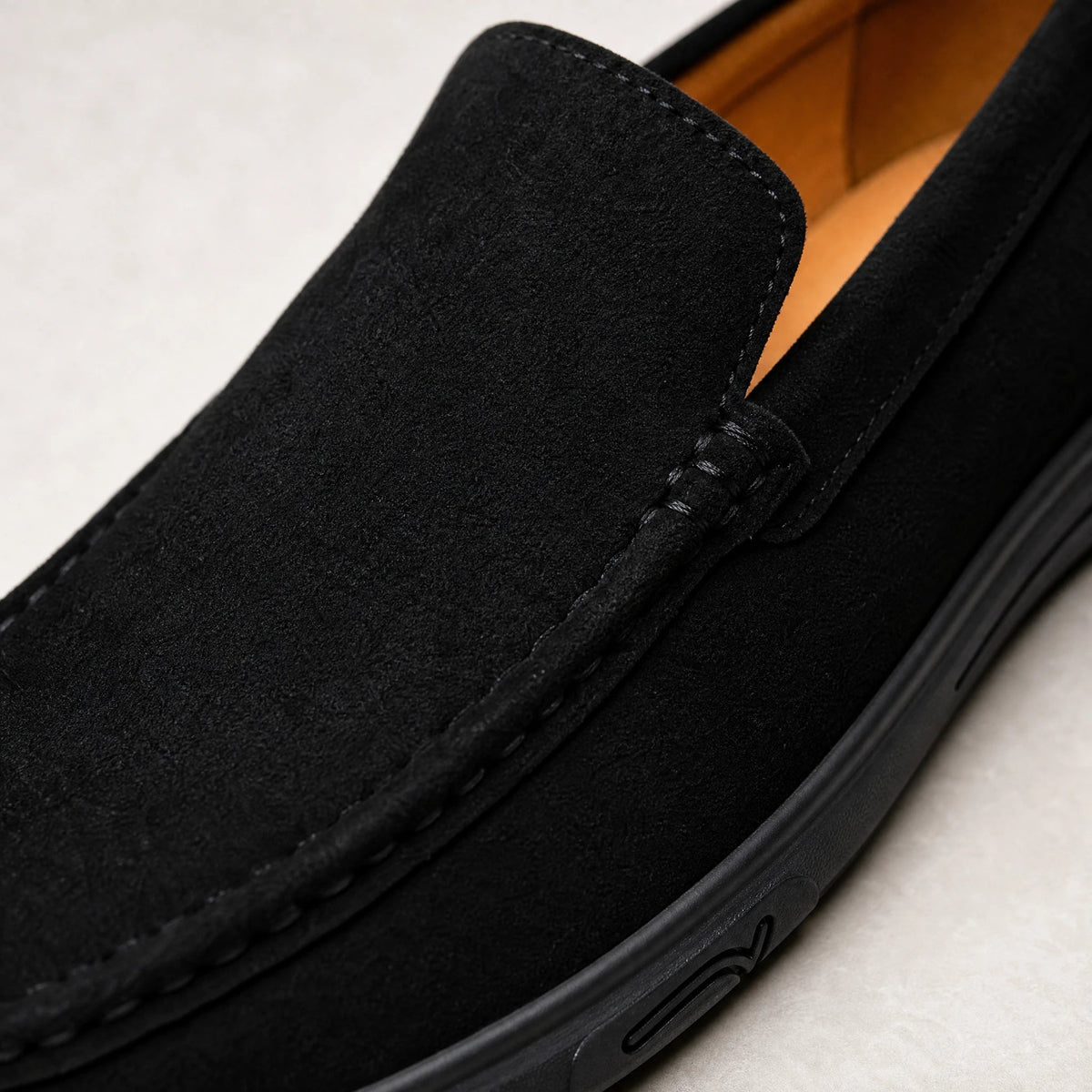 Men's flexible lugged-sole slip-on loafer, camel side view
