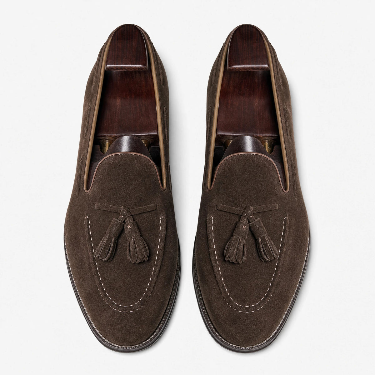 Men's suede tassel loafer in Dark brown Image