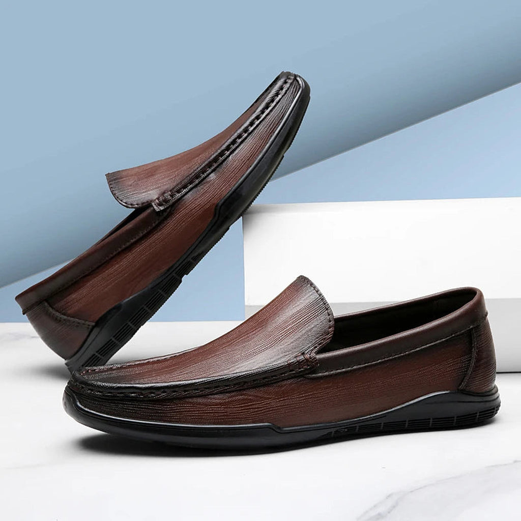 Black loafer, top view