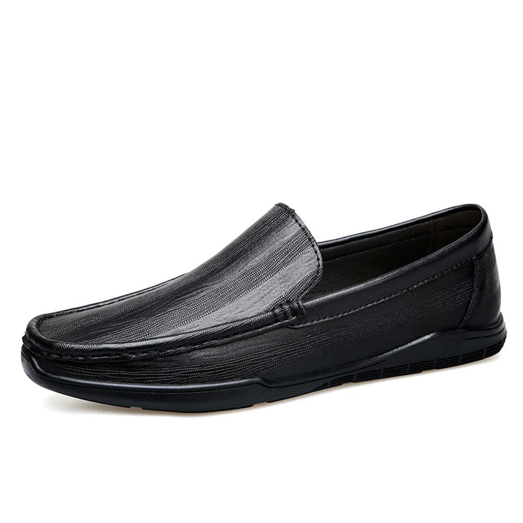 Back view of men's smooth leather loafer