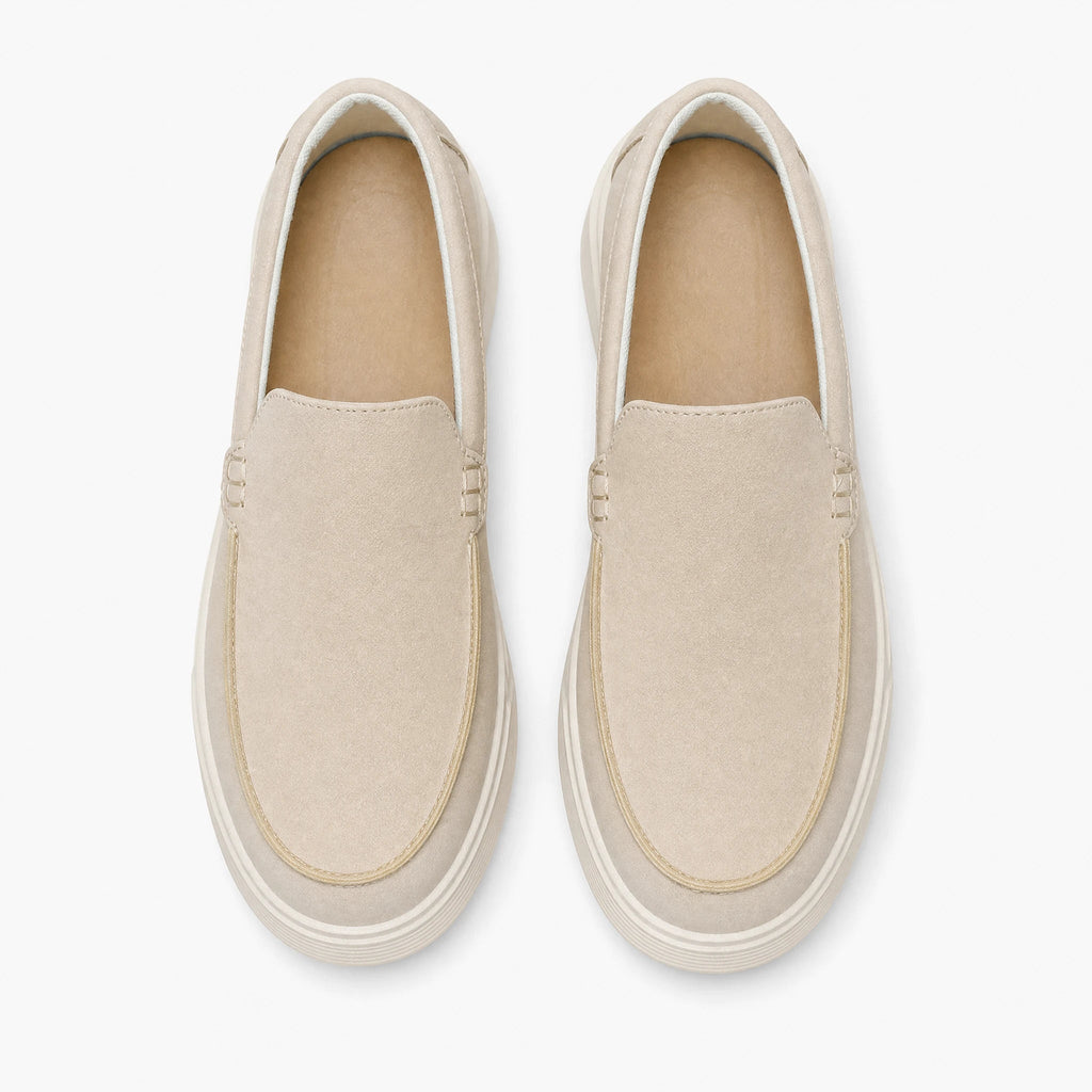 men's cream loafer with platform sole