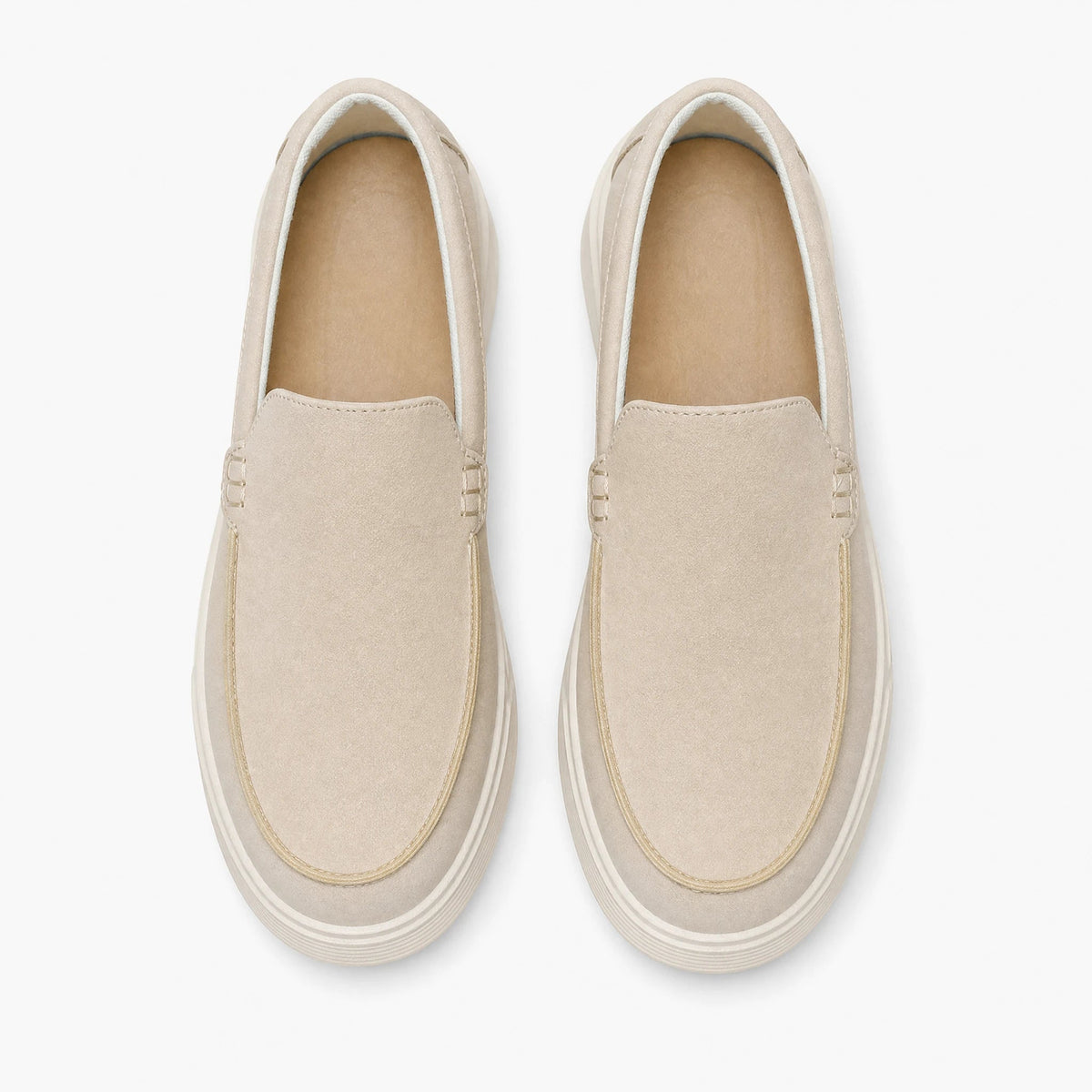 men's cream loafer with platform sole