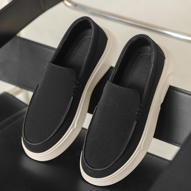 men's cream loafer with platform sole, view 6