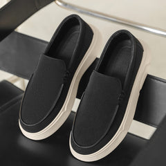 Men's Cream Loafer with Comfortable Platform Sole, Black