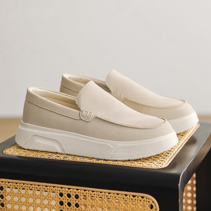 men's cream loafer with platform sole, view 7