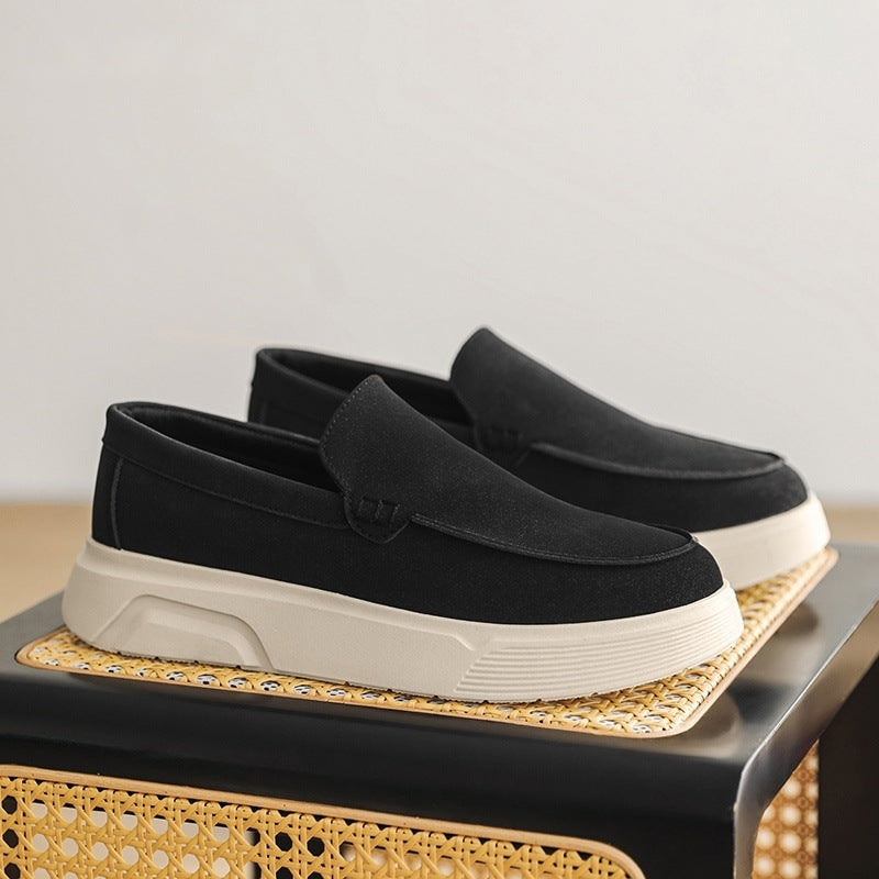 men's cream loafer with platform sole, view 8
