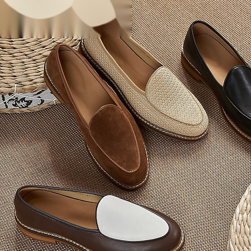 Men's dress loafer with visible stitching, black lifestyle shot