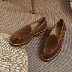 Men's Dress Loafers with Visible Stitching, Brown