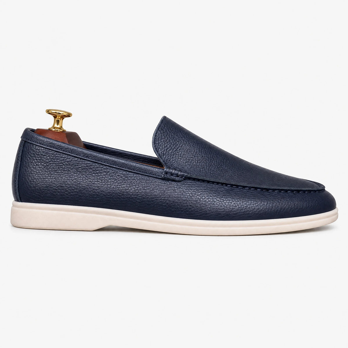 Men's faux leather slip-on loafers in dark colors, view 1 Image