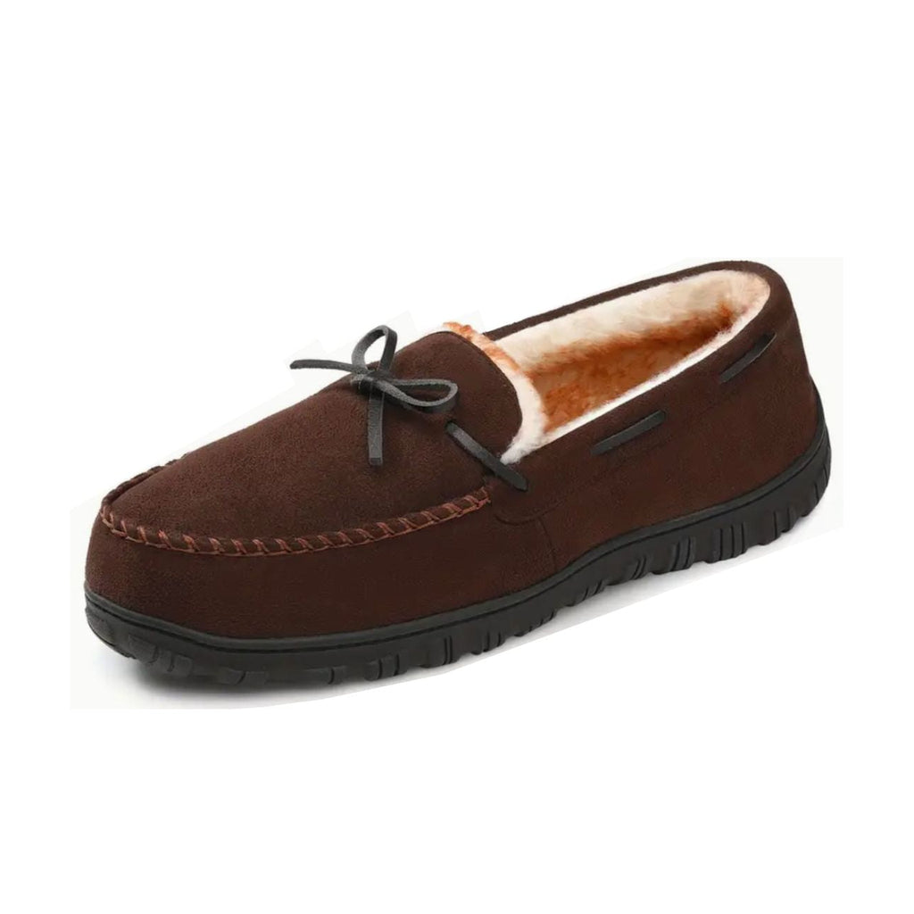 Non-slip rubber sole of the fur-lined moccasins
