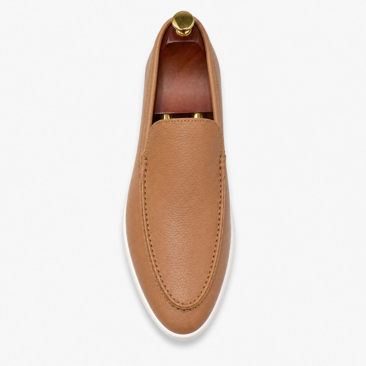 Men's light brown slip-on loafers with thick sole, view 1 Image