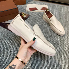 Men's Light Brown Slip-On Loafers, Comfort Sole, Beige