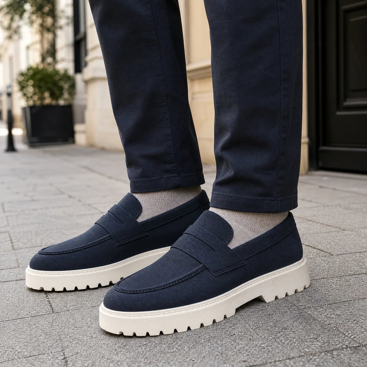 men's lugged sole flannel loafer, view 3