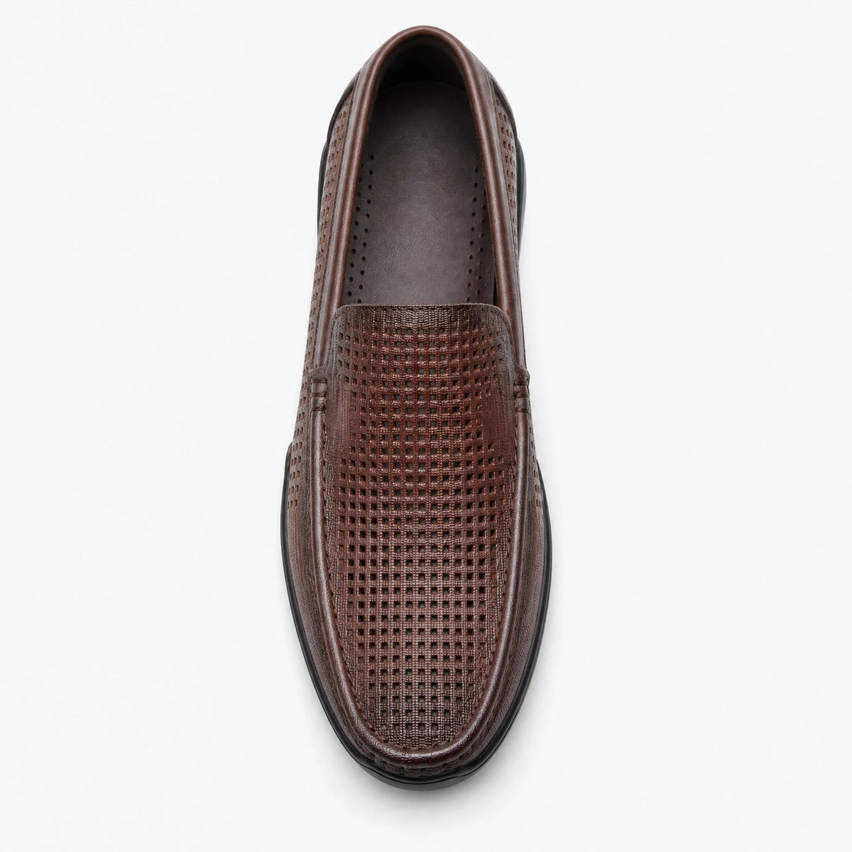 Men's soft perforated leather loafers, side view