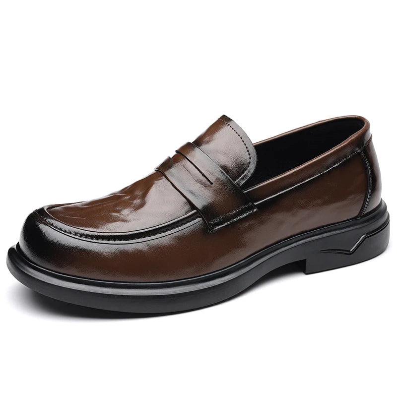 Pair of men's penny loafers with thick sole