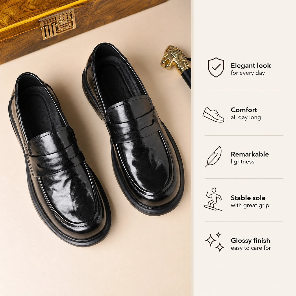 Thick sole of men's penny loafer