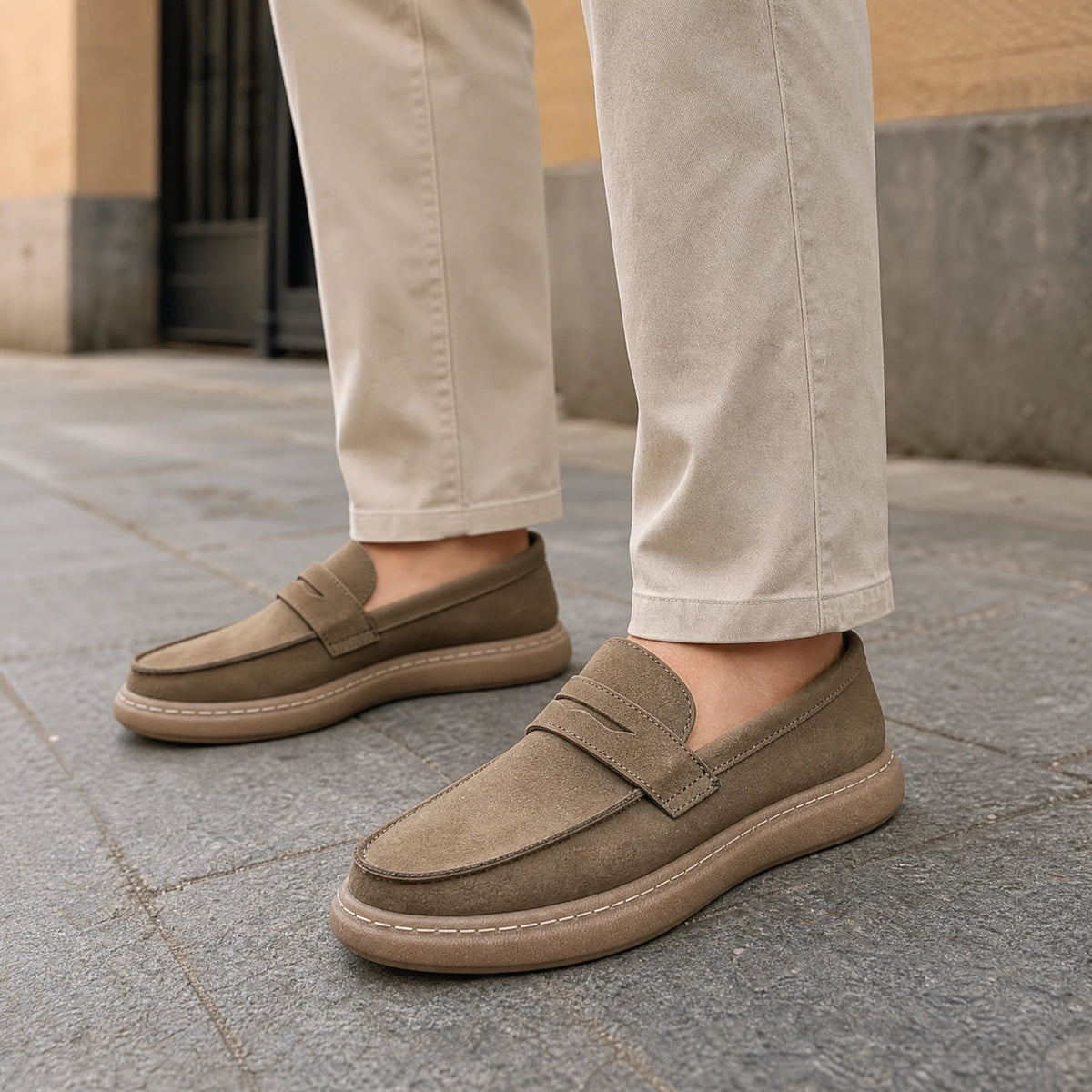 men's strap loafer with thick sole, view 3