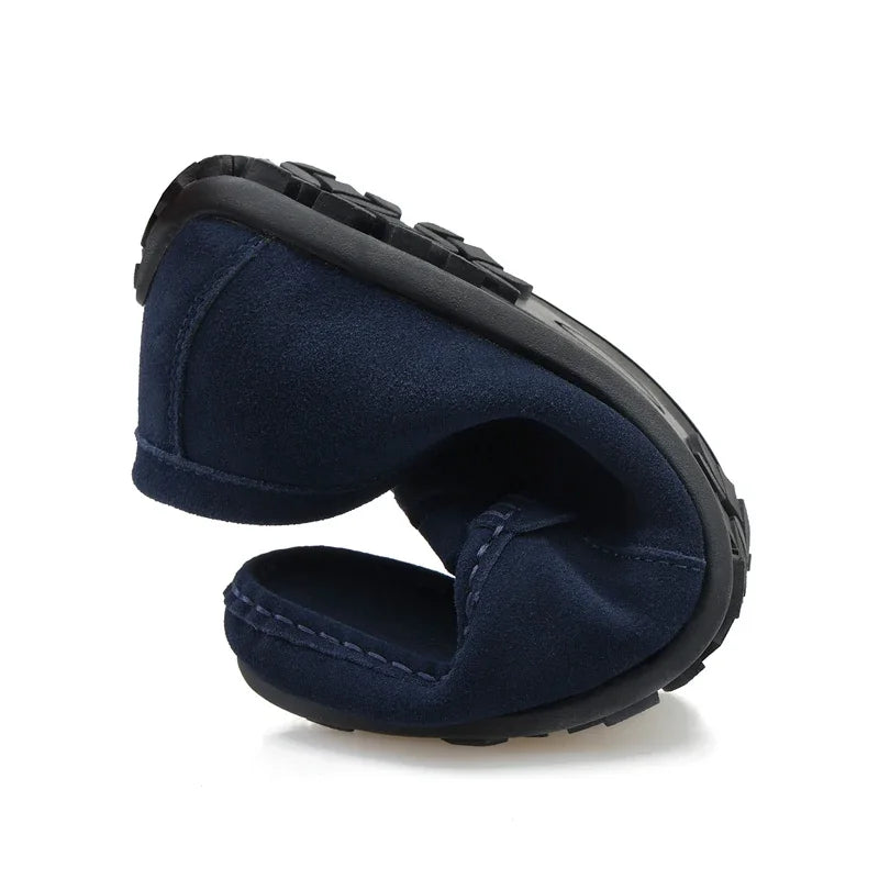 Men's suede driving loafers with grip sole, Camel, pair view