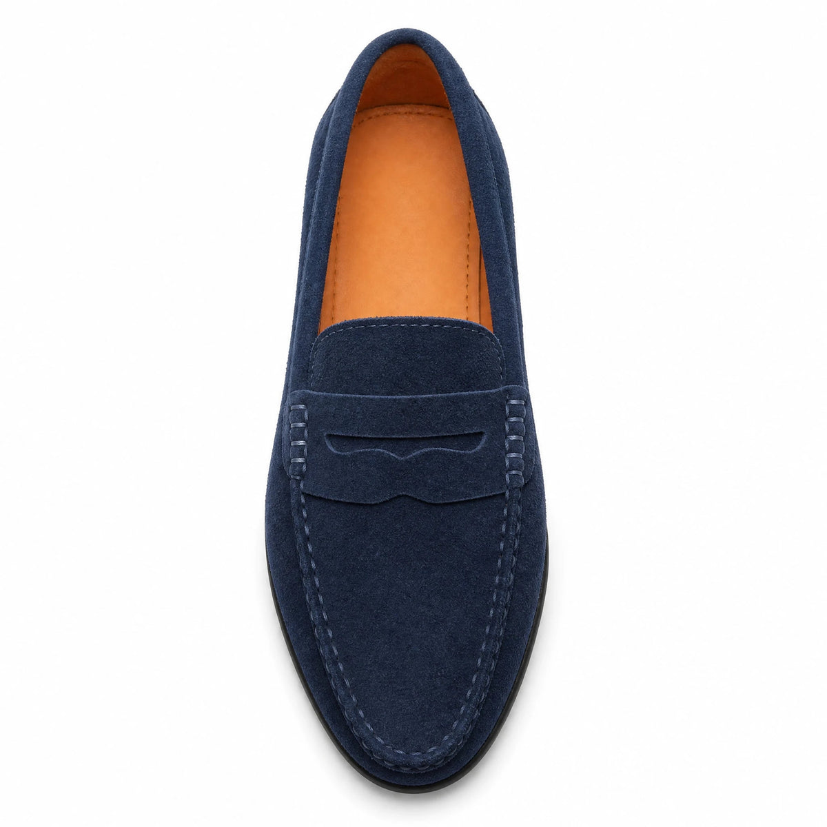 Men's suede driving loafers with grip sole, Black, sole view Image